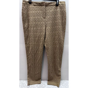 Chico's Beige Lace Trouser Pants Black Label ankle zip size 1.5 (US 10), EUC